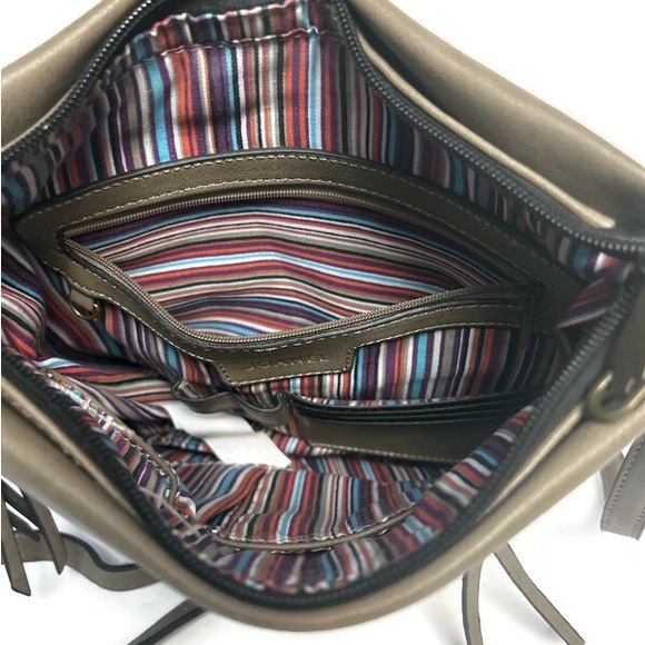 Vintage Joanel Distressed Gold Bronze Faux Leather Crossbody Bag BNWOT - Picture 4 of 9